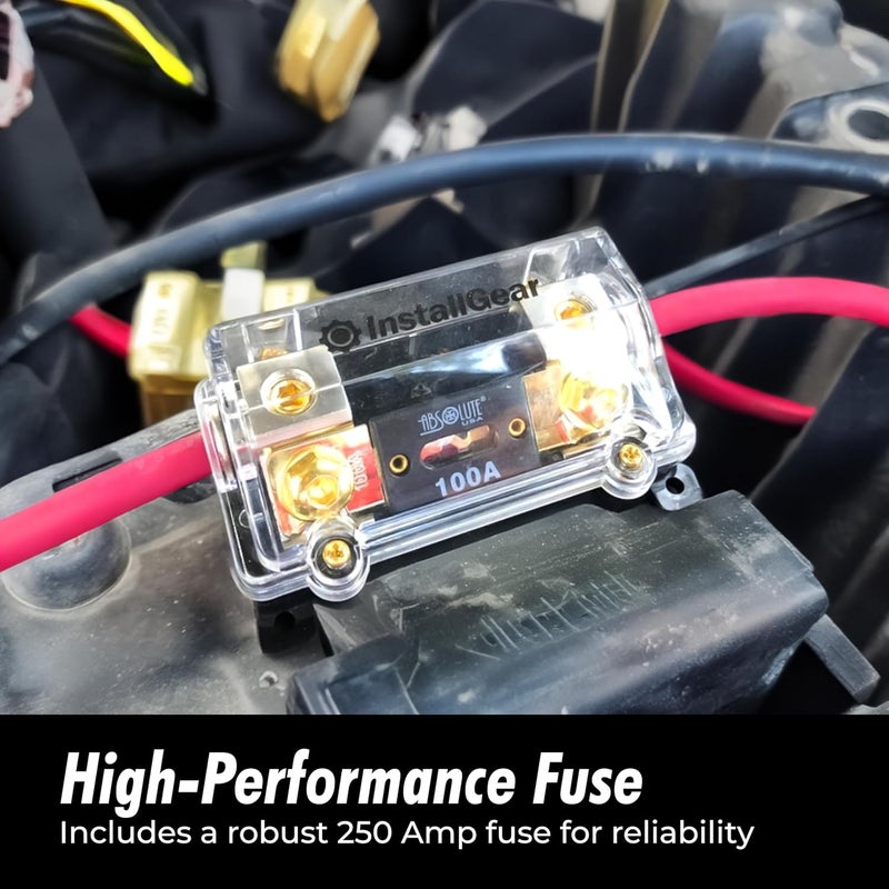 InstallGear 0/2/4 Gauge AWG In-Line ANL Fuse Holder With 250 Amp Fuse | Inline Block - No Wire Terminals Needed | Automotive 4, 2, 0 Gauge Box - Image 4